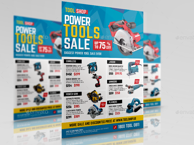 Power Tools Sale Flyer, Print Templates GraphicRiver
